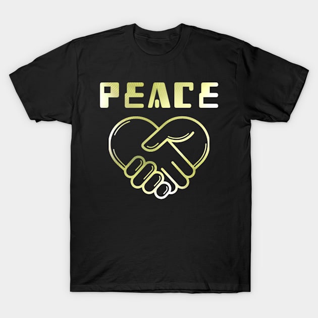 Peace Gold Symbol T-Shirt by neogu